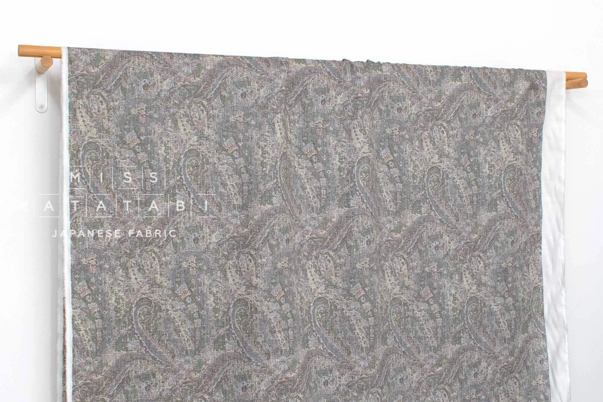 100% Linen Paisley - D