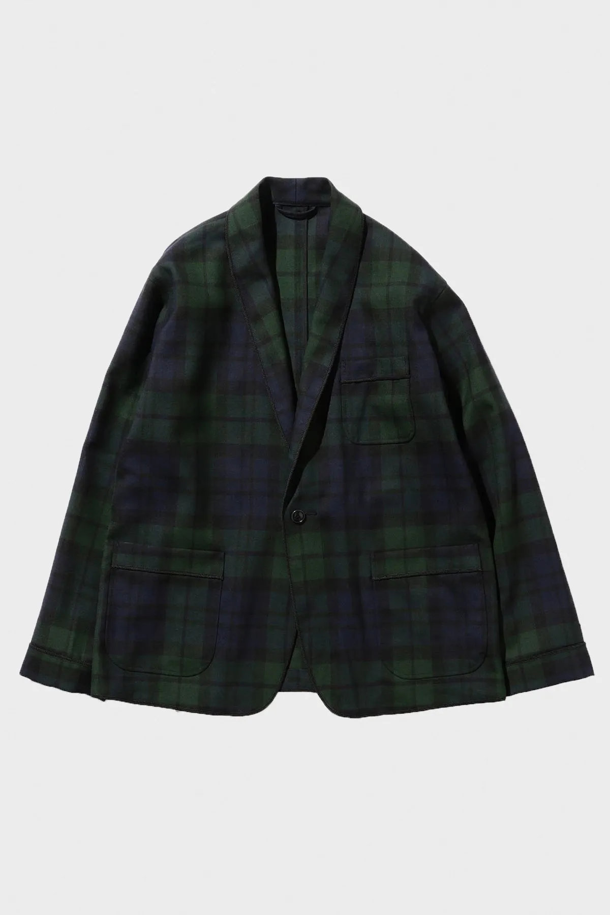 1B Smoking Jacket High Twisted Wool Check - Blackwatch