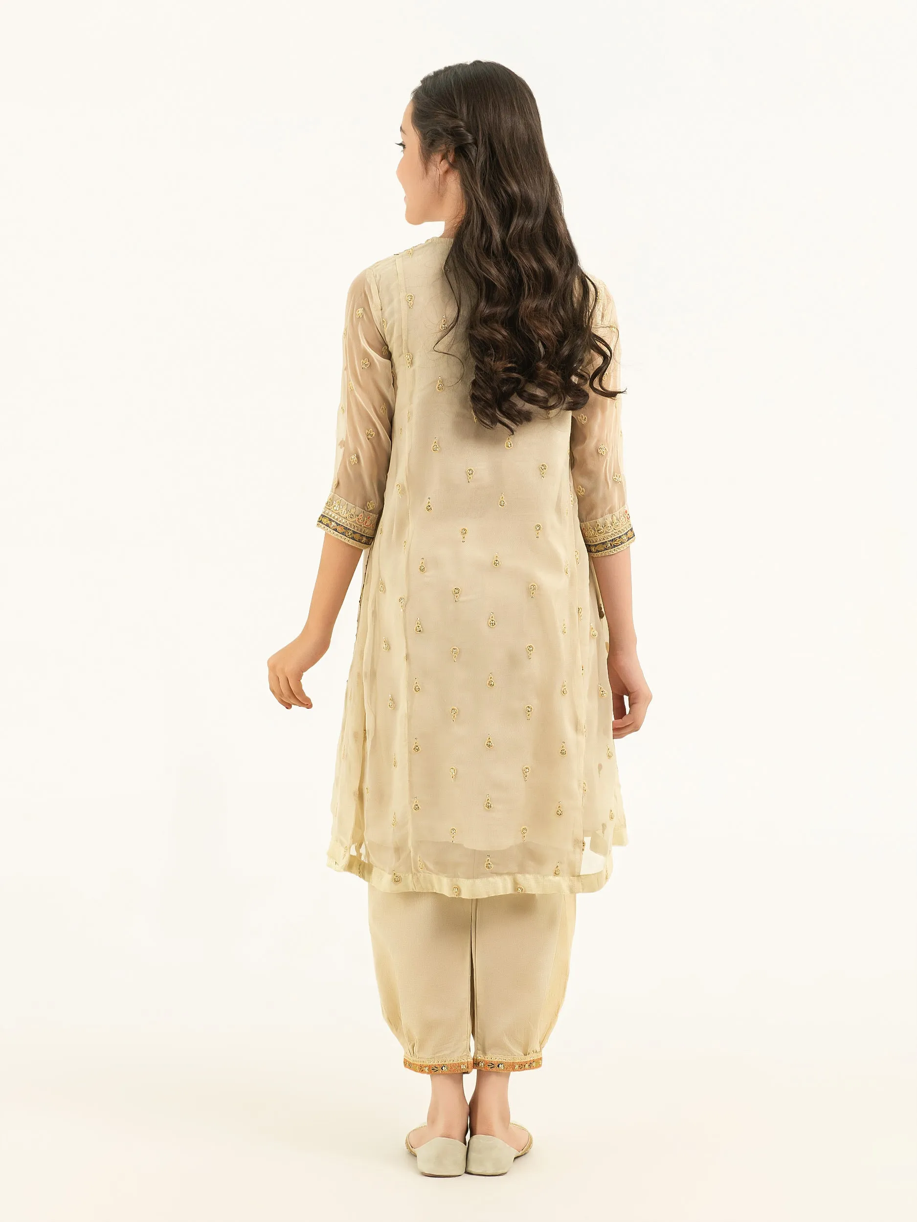 2 Piece Chiffon Suit-Embroidered (Pret)