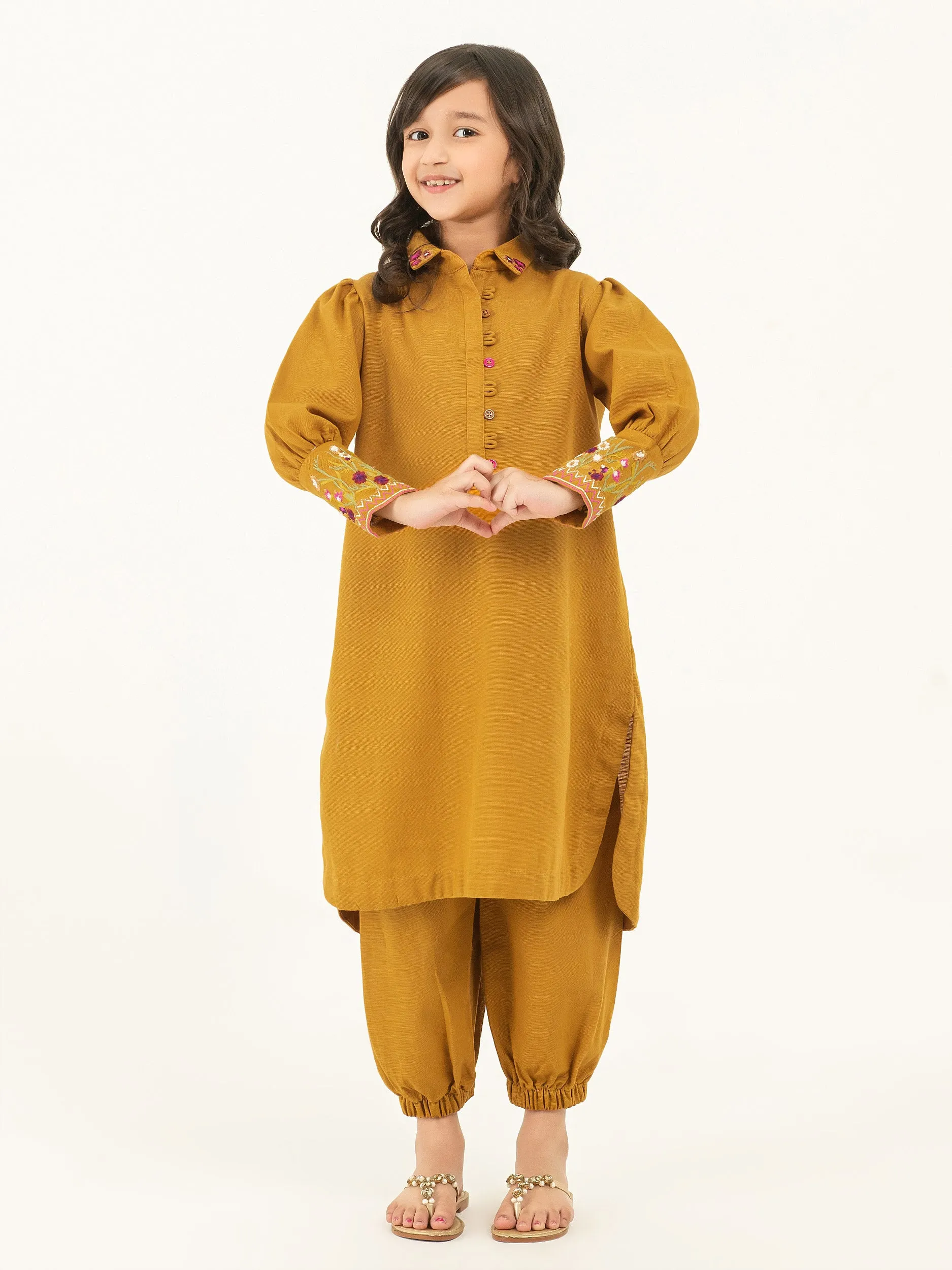 2 Piece Khaddar Suit-Embroidered (Pret)