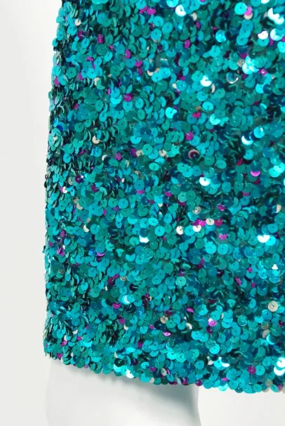 2000 Dolce & Gabbana 'Legally Blonde' Blue Sequin Bodycon Bra Mini Dress