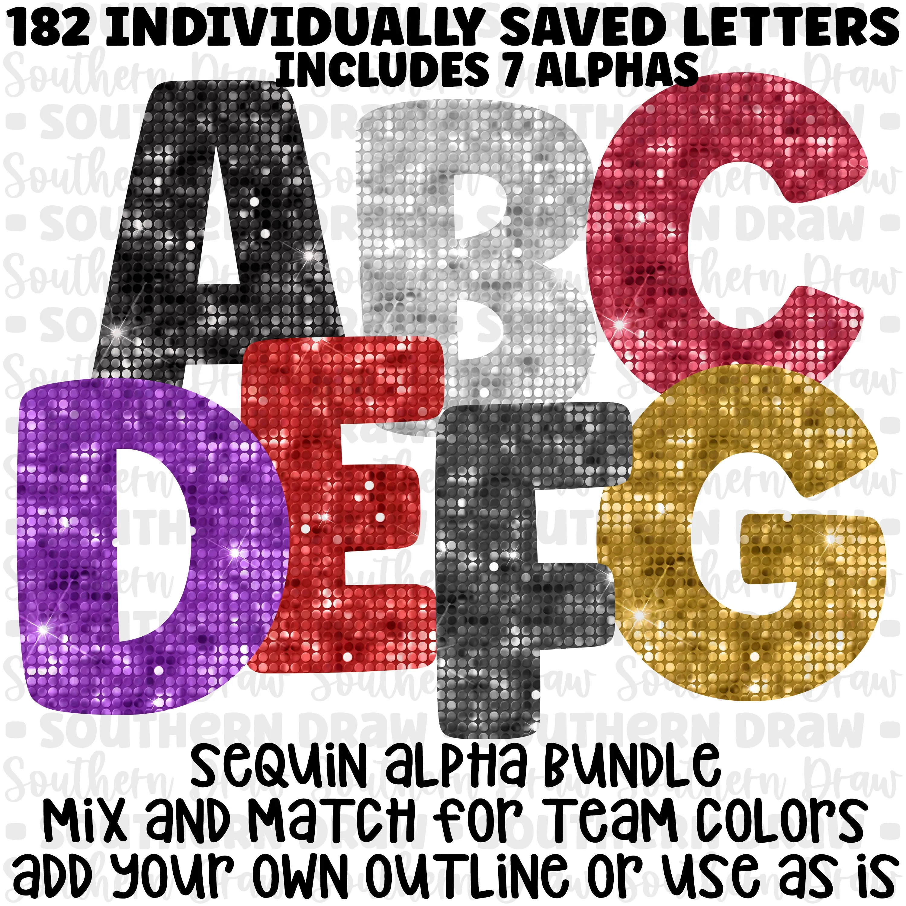 7 Sequin Alphas Bundle