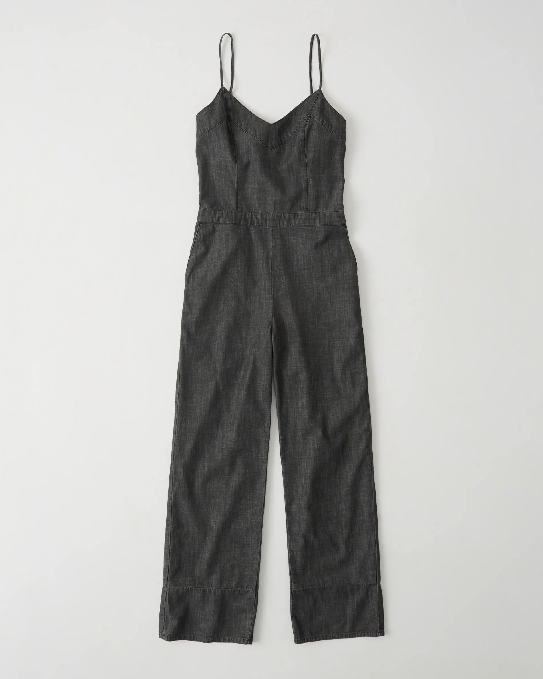 Abercrombie & Fitch BOW-BACK DENIM JUMPSUIT Mamamia Overalls - Dark Grey