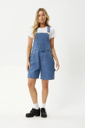 AFENDS Lil Louis Denim Overall - Worn blue