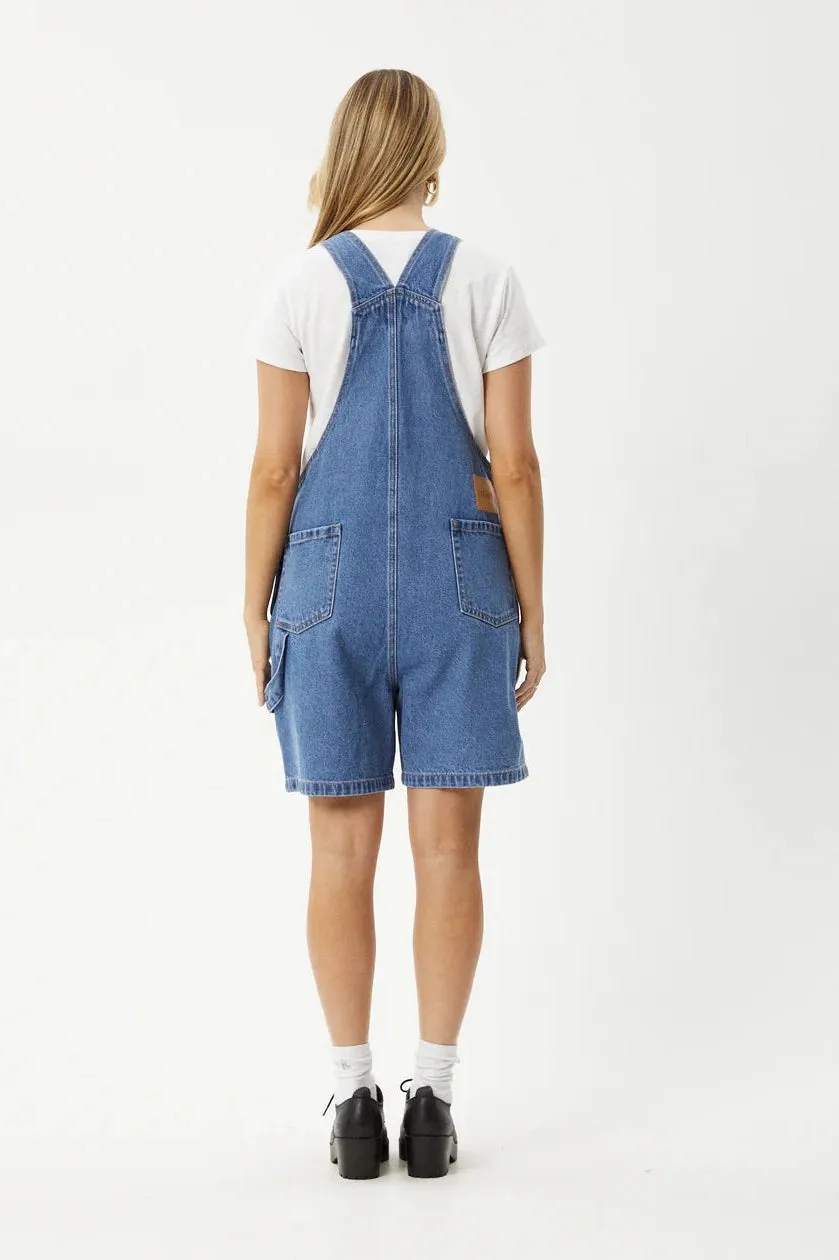 AFENDS Lil Louis Denim Overall - Worn blue