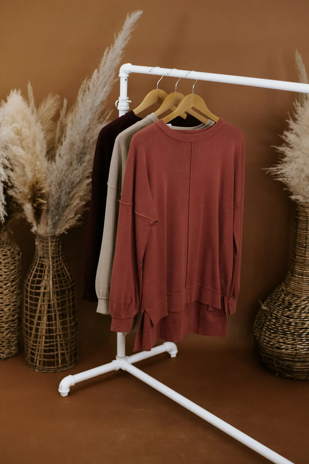 All About You Oversized Knit Sweater , Rust