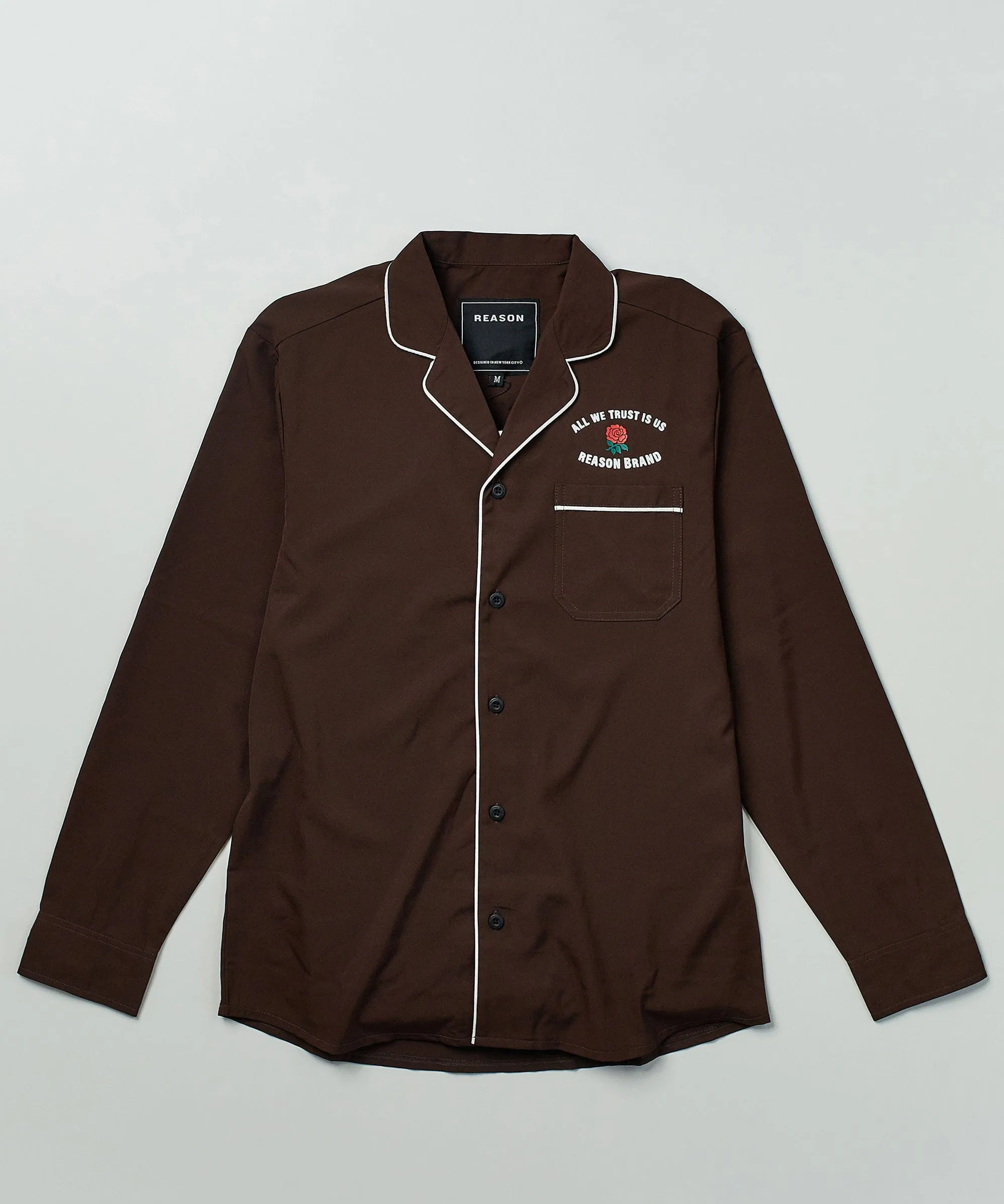 All We Trust Long Sleeve Woven Shirt - Brown