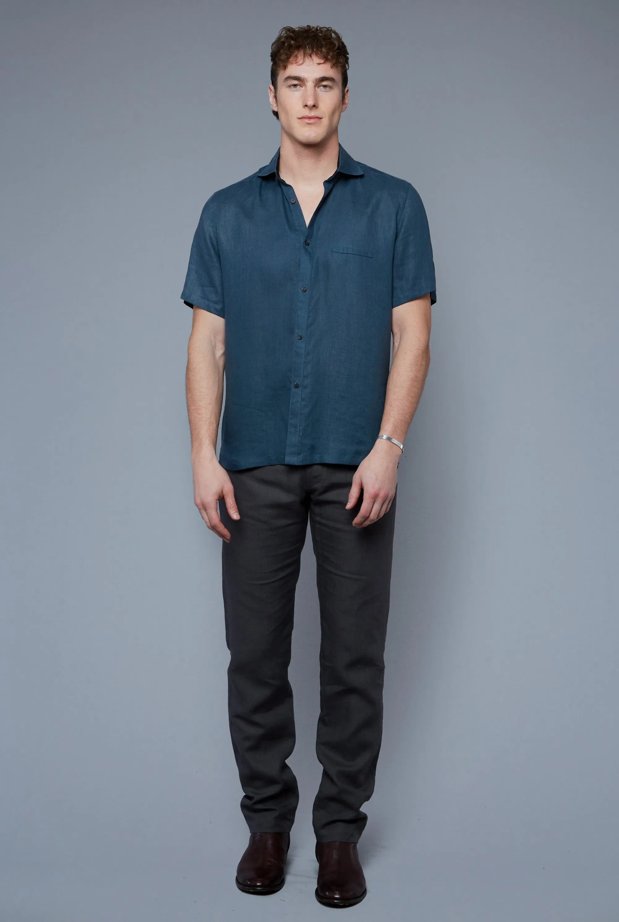 Aloe Linen Shirt | Petrol