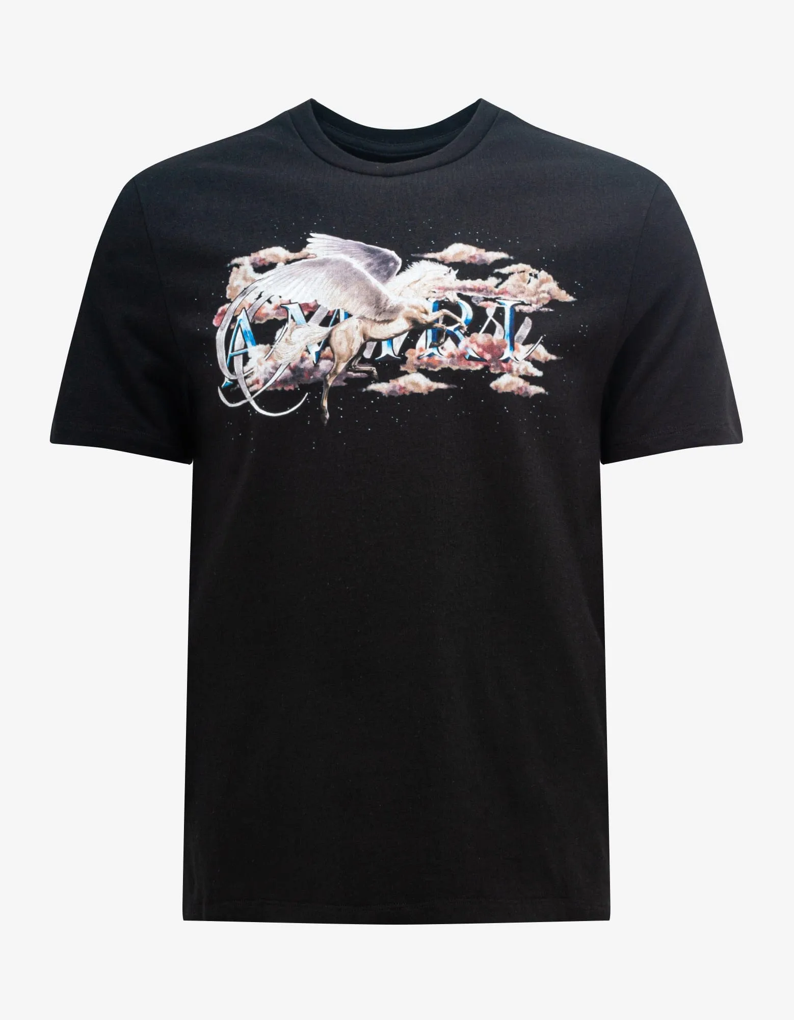 Amiri Black Pegasus Script Logo T-Shirt