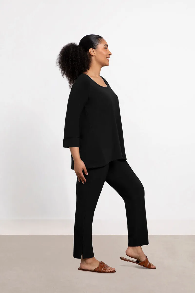 Angle Seam Raglan Top | Black