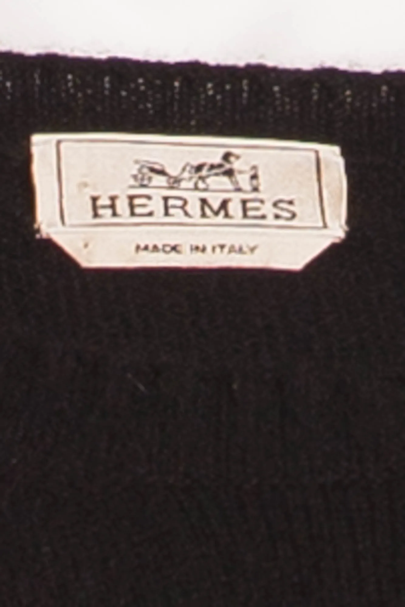 Authentic Hermes - Black Long Sleeve Scoop Neck Sweater - XL