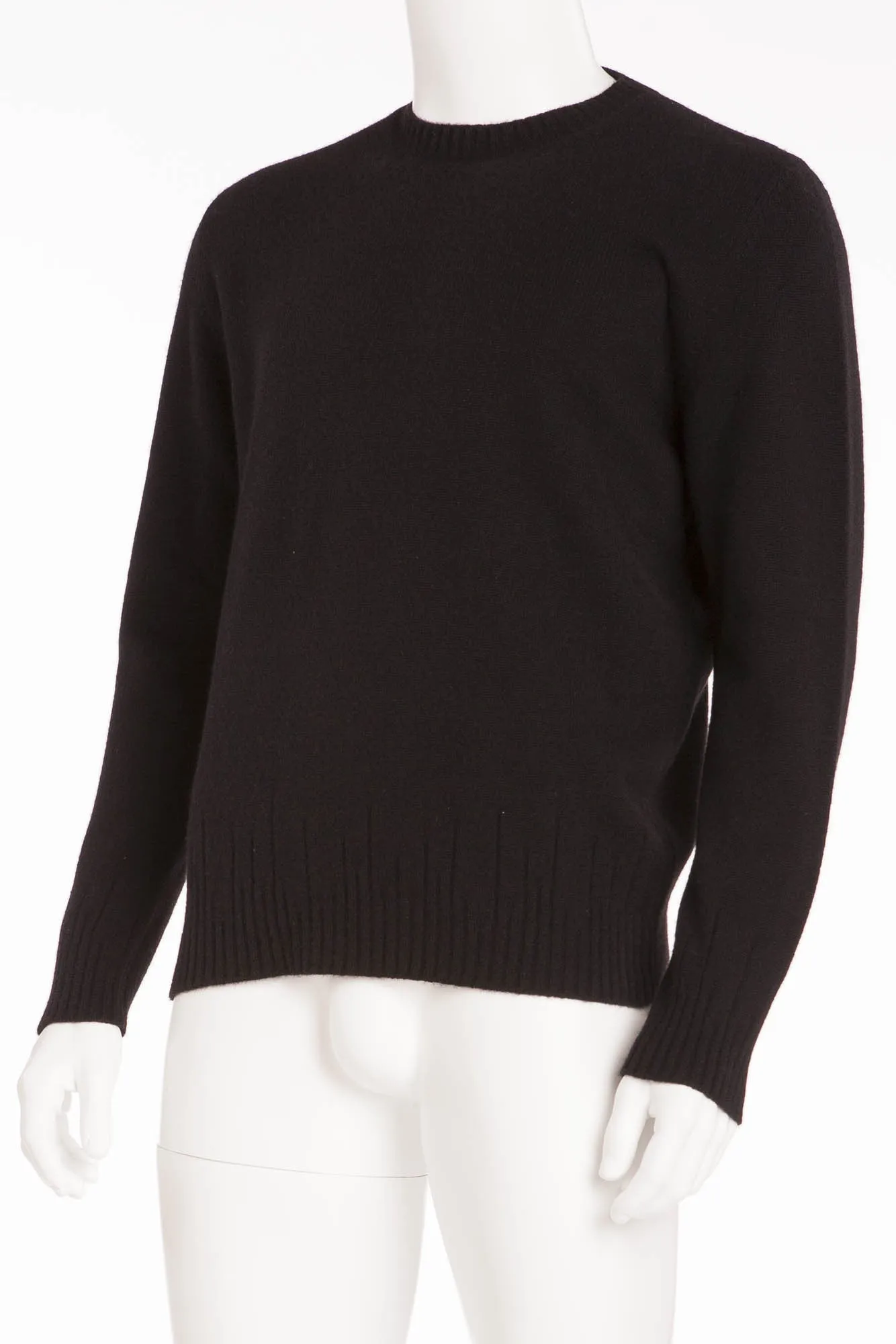 Authentic Hermes - Black Long Sleeve Scoop Neck Sweater - XL