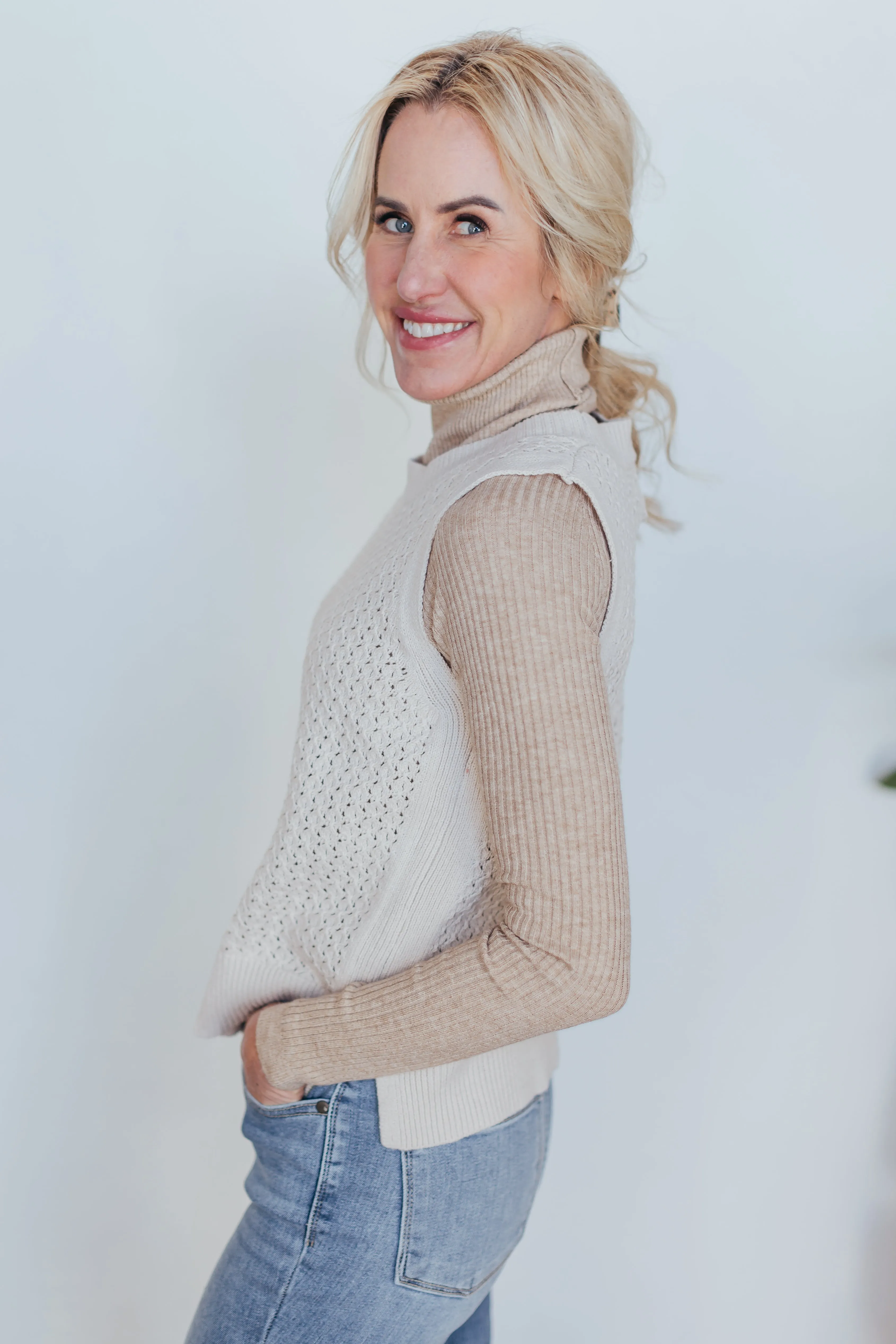 Becca Crochet Knit Sweater