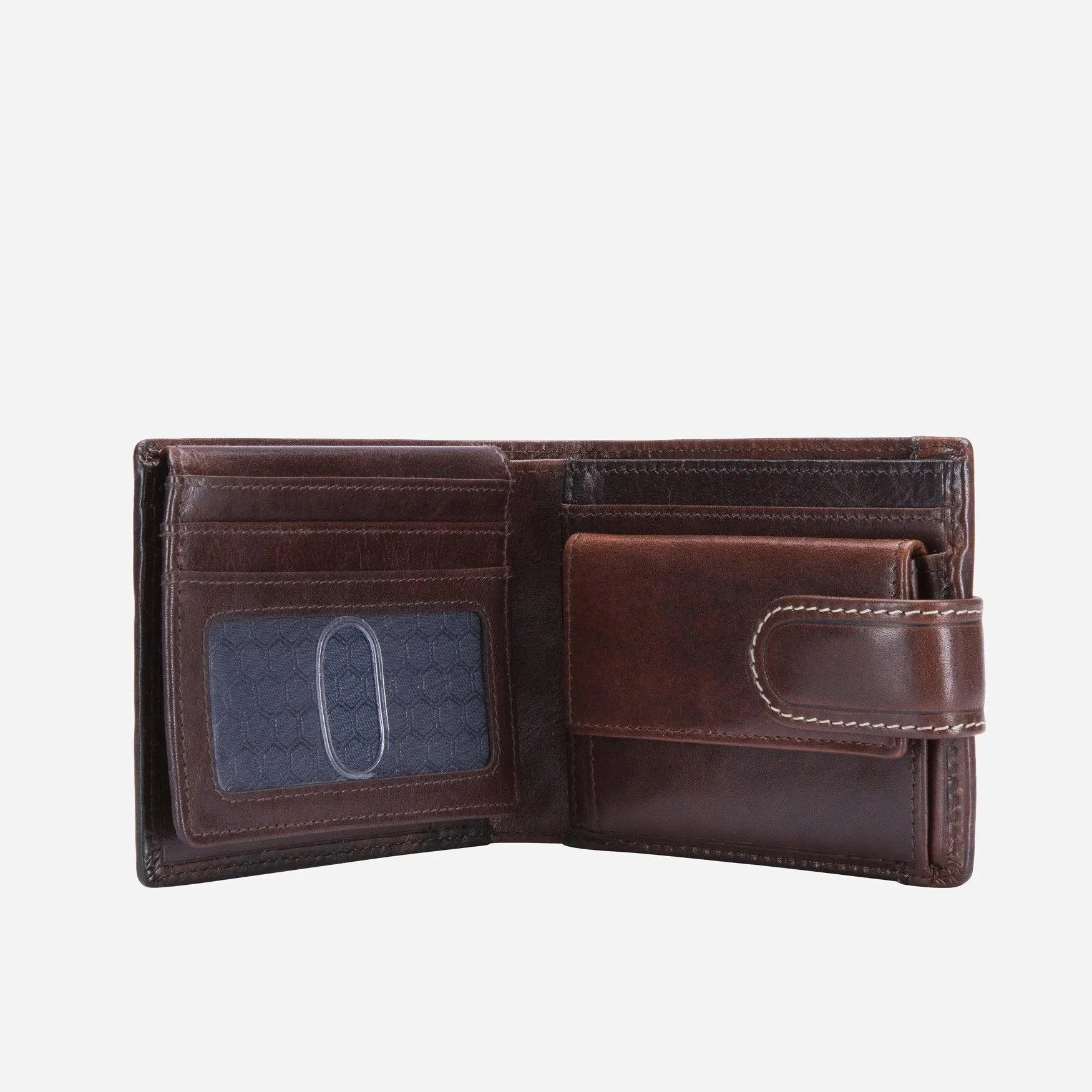 BIFOLD WALLET WITH COIN AND TAB CLOSURE