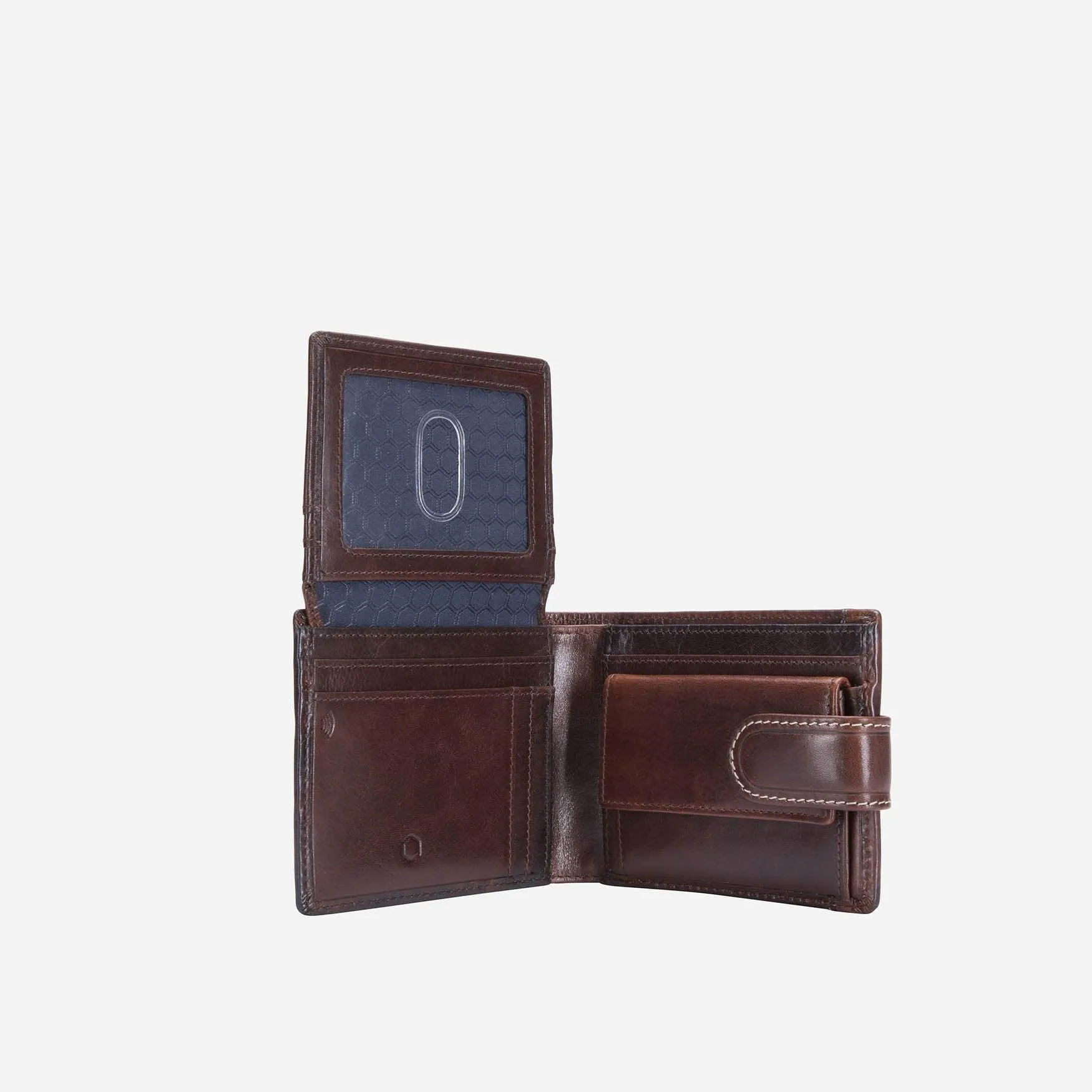 BIFOLD WALLET WITH COIN AND TAB CLOSURE