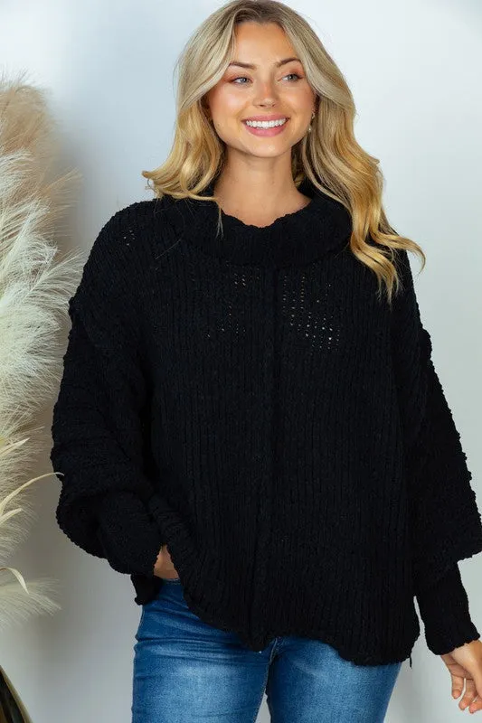 Black Cowl Neck Sweater | FINAL SALE