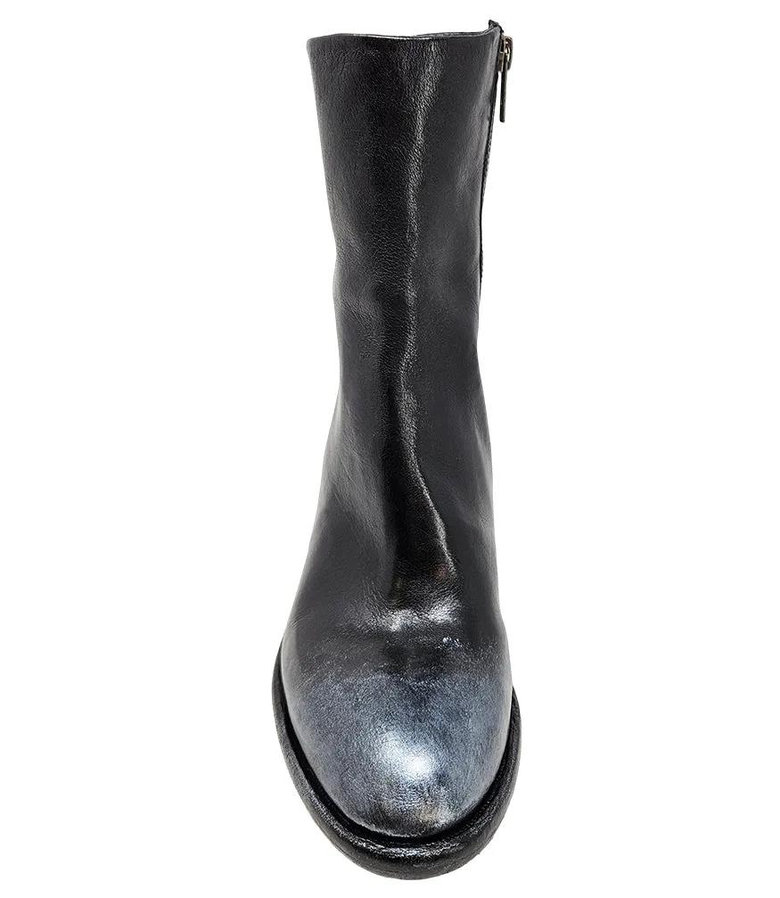 Black Hand Rubbed Ankle Boot