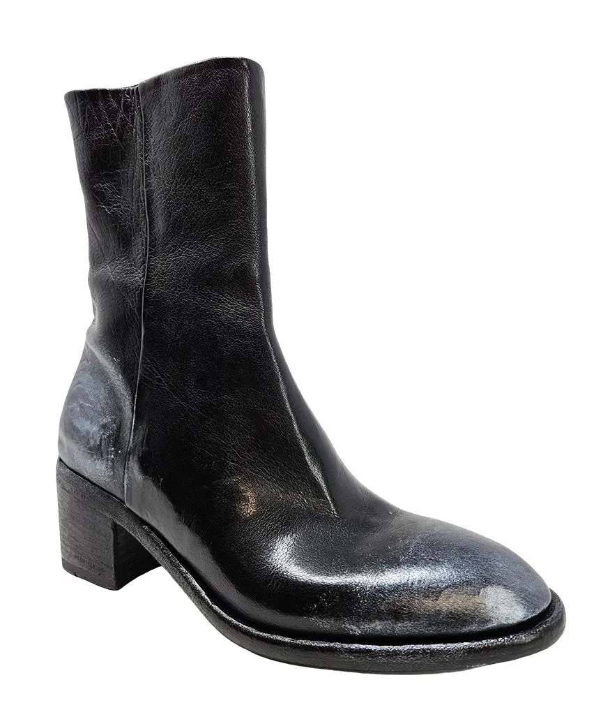 Black Hand Rubbed Ankle Boot