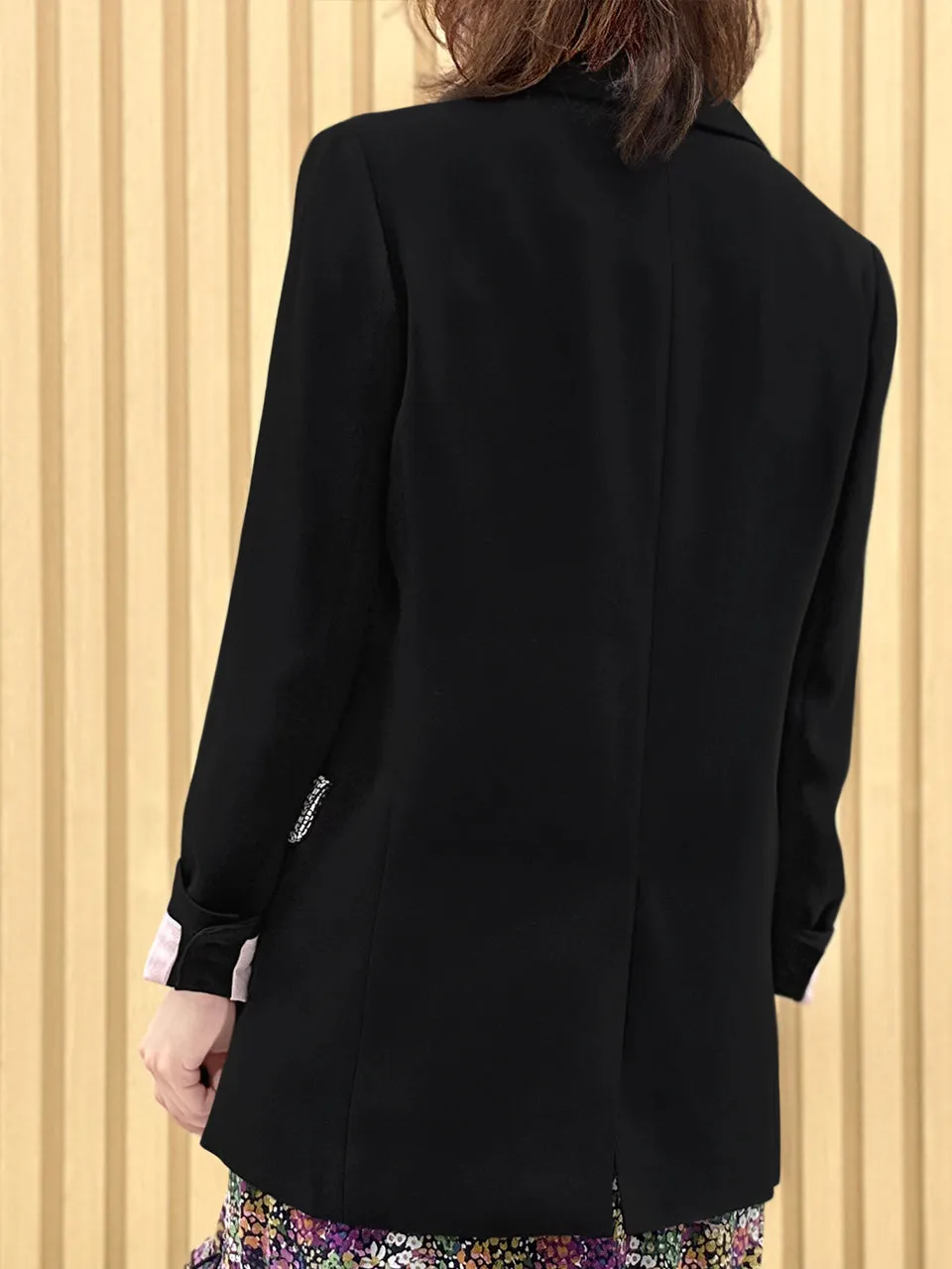 Black Patch Pocket Single Button Longline Blazer