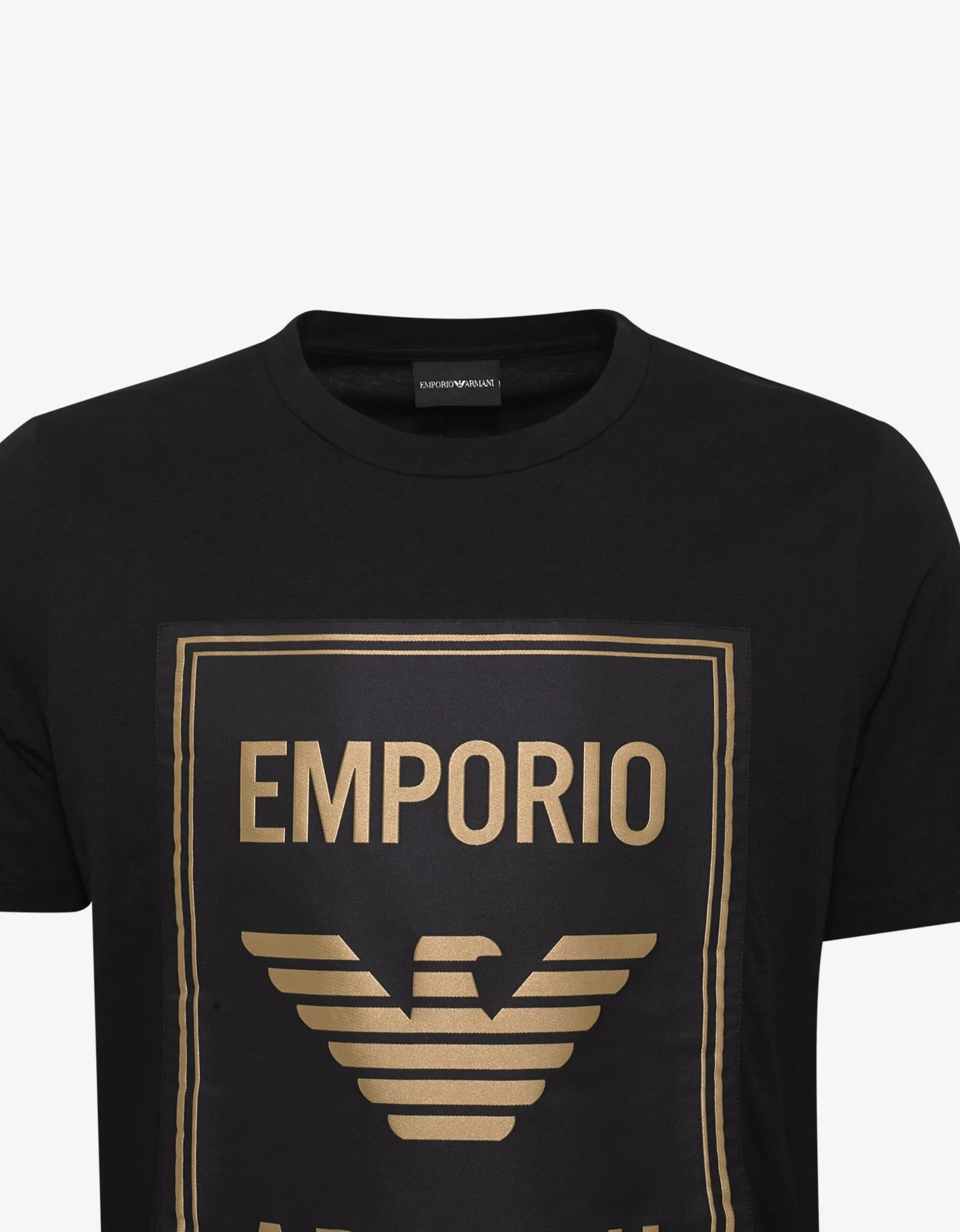 Black T-Shirt with Gold Logo Print