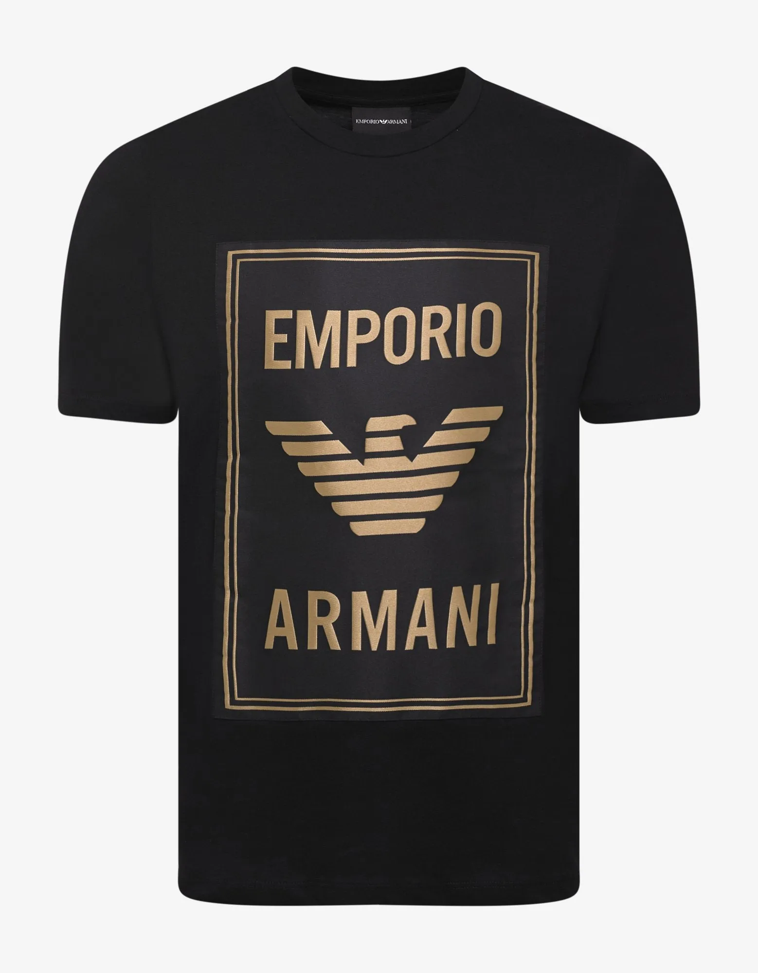 Black T-Shirt with Gold Logo Print