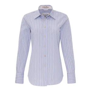 Blue and Camel Striped Shirt