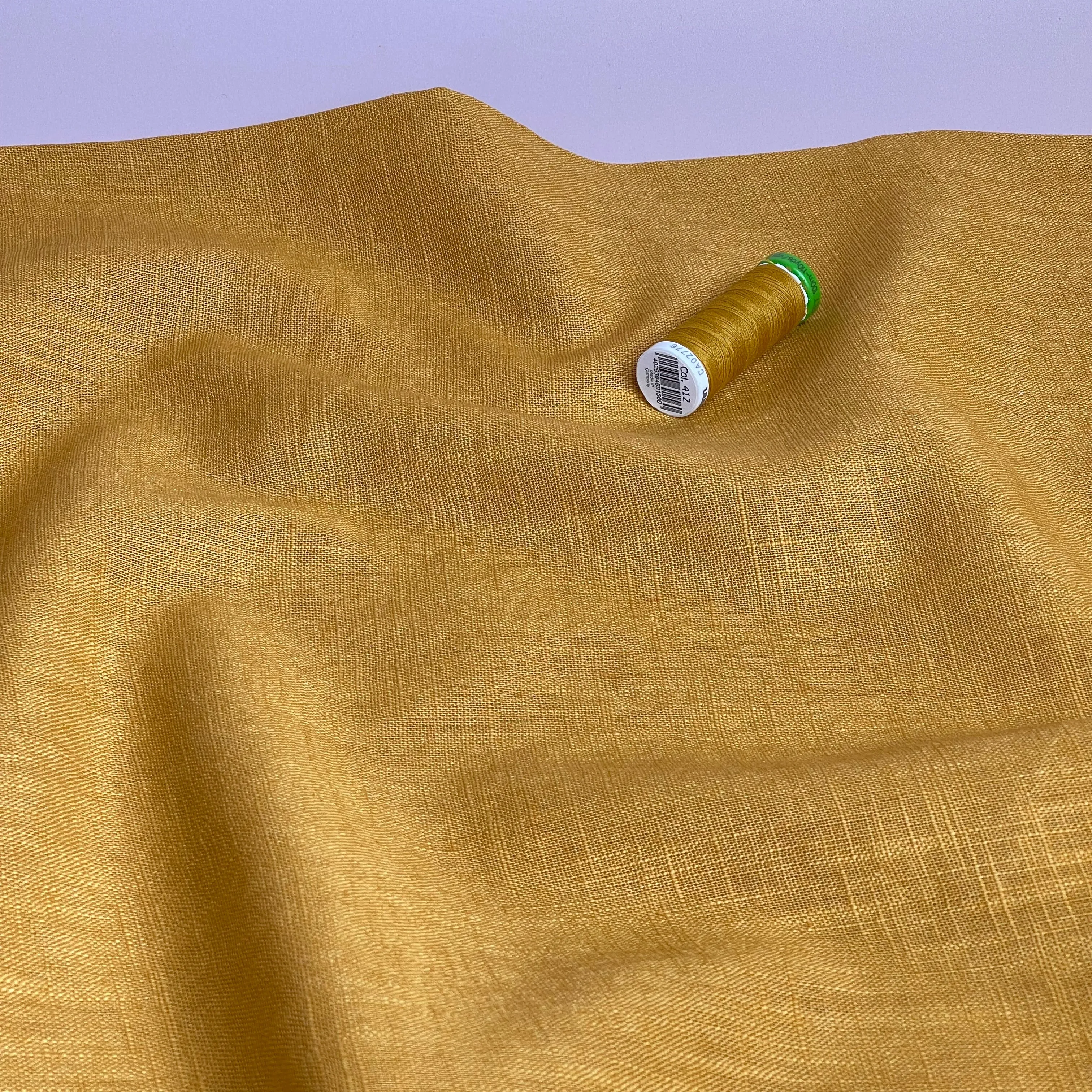 Breeze Ochre - Enzyme Washed Linen Cotton Fabric