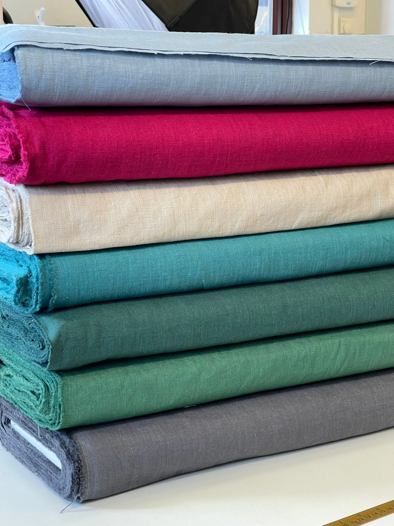 Breeze Teal - Enzyme Washed Pure Linen Fabric