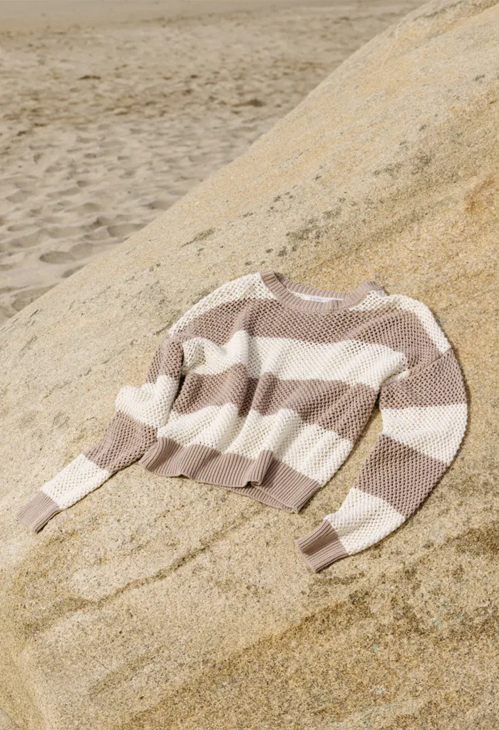 Broadbeach Stripe Sweater-Putty