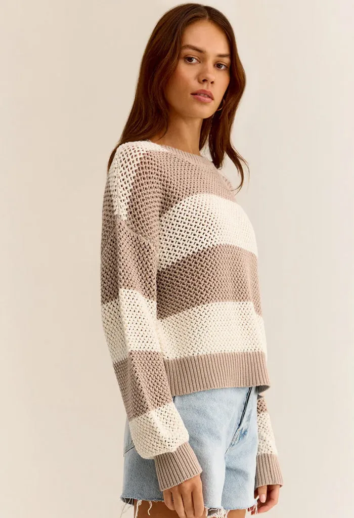 Broadbeach Stripe Sweater-Putty