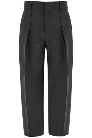 BURBERRY wide woolen checked trousers