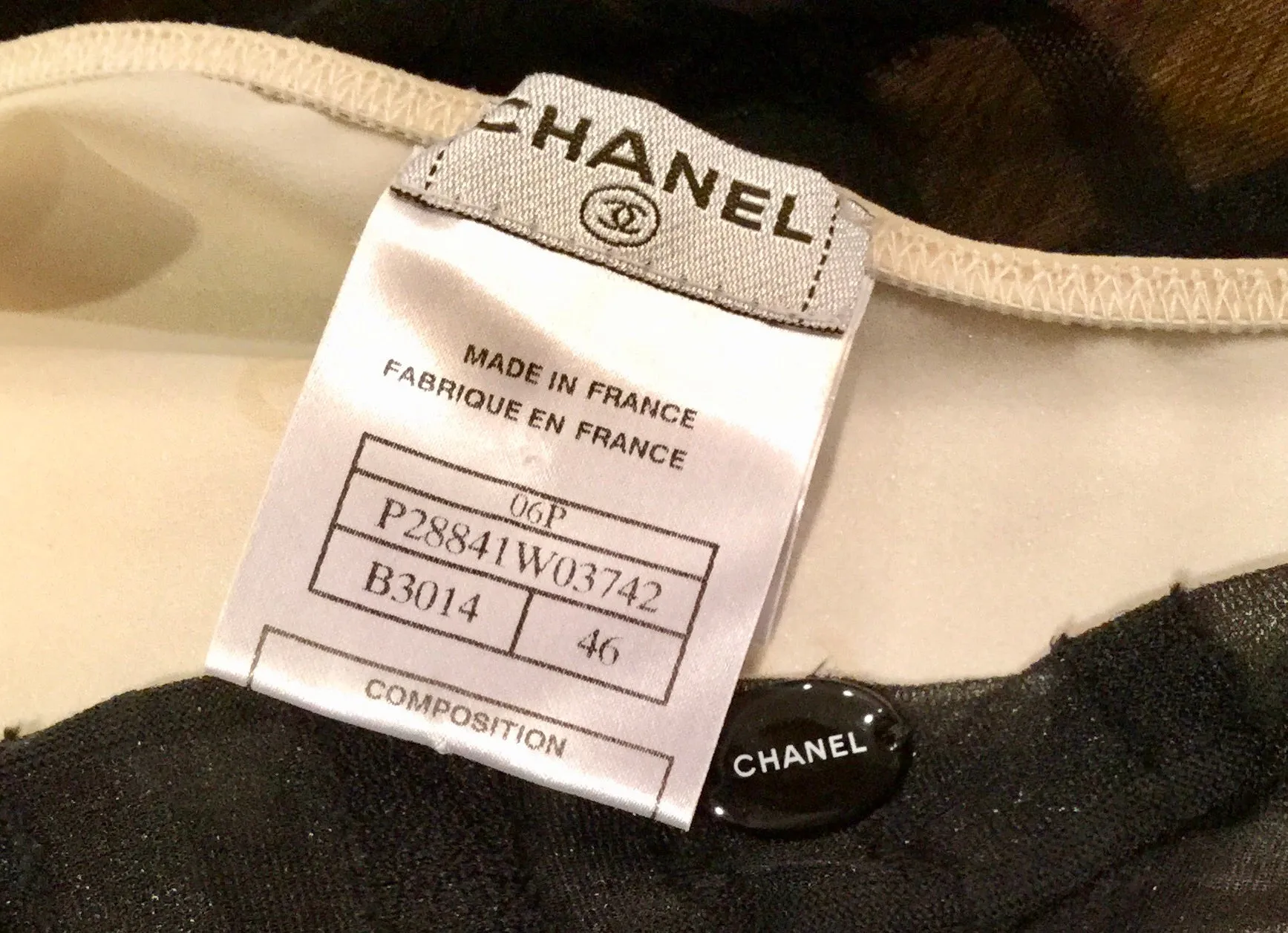 Chanel 06P, 2006 Spring Window Pane silk Chiffon baby doll Sheer Dress FR 46 US 12