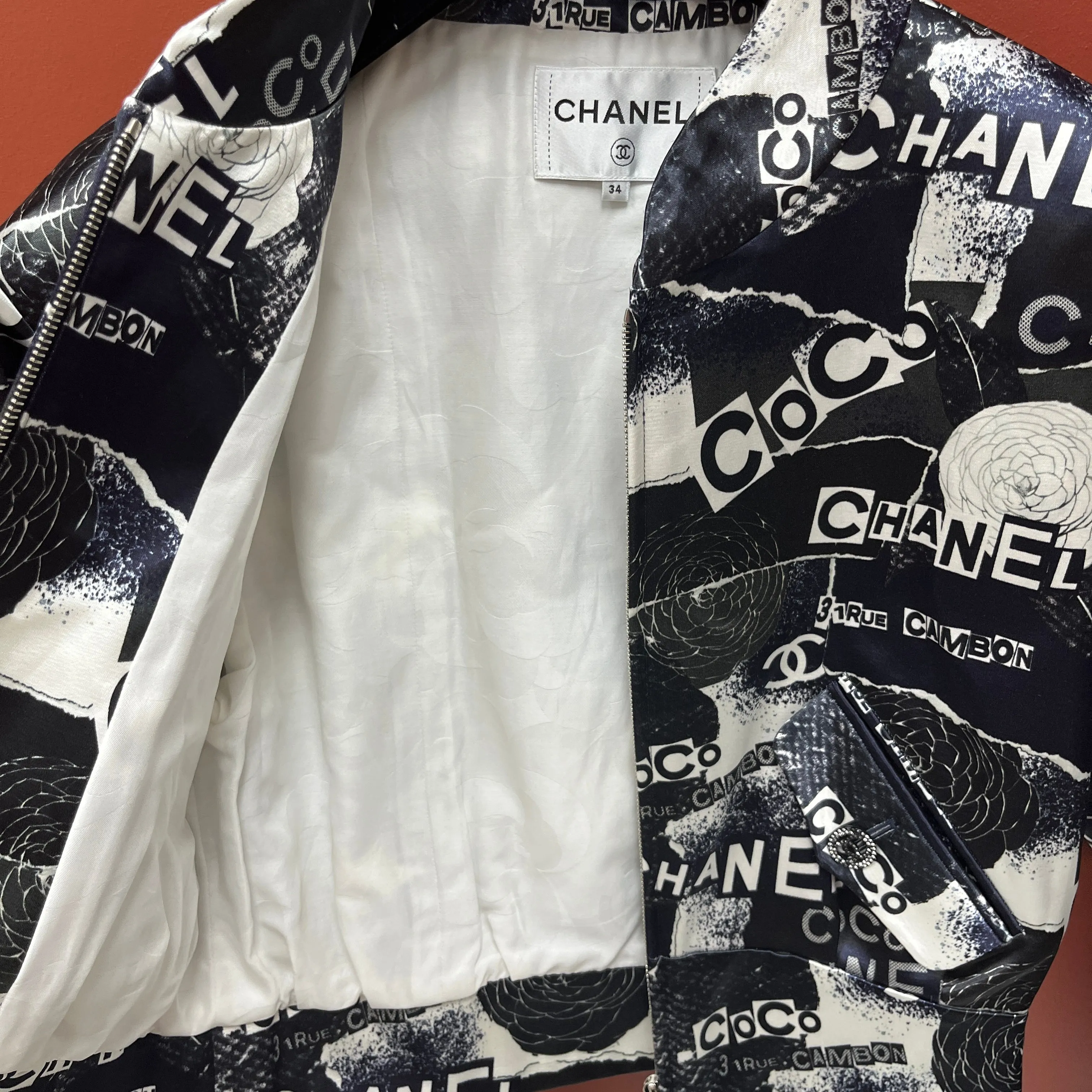 Chanel Graphic- Print Bomber Jacket