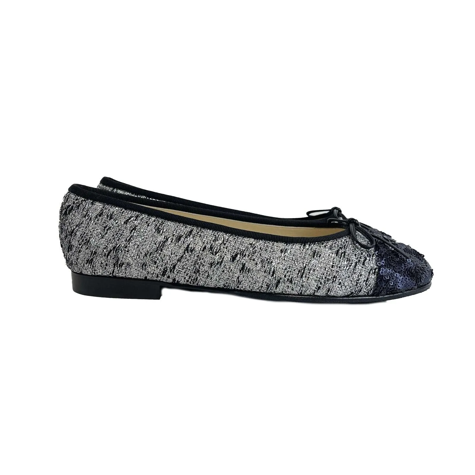 Chanel - Tweed Sequin Cap Toe Ballerina Flats - 38.5 EUR - 7.5 US - Shoes