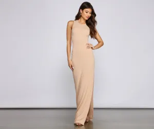 Chic High-Slit Stylish Basic Maxi Dress