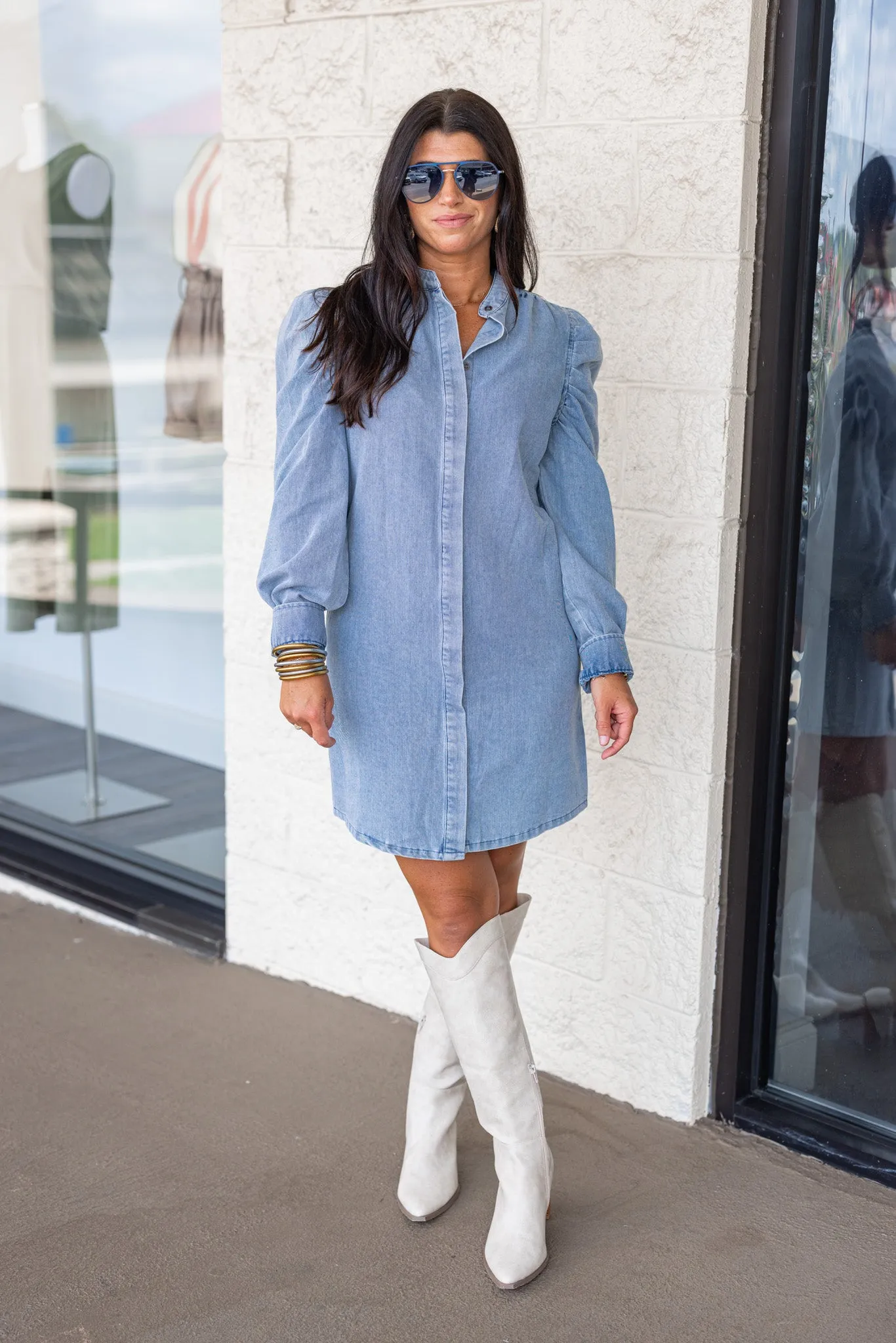 Classic Beauty Blue Denim Dress