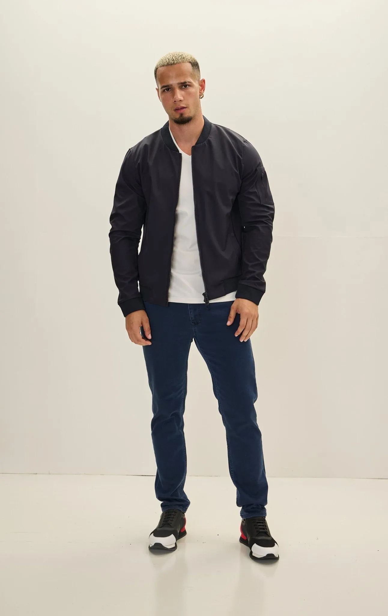 Classic Lightweight Bomber Jacket - Navy