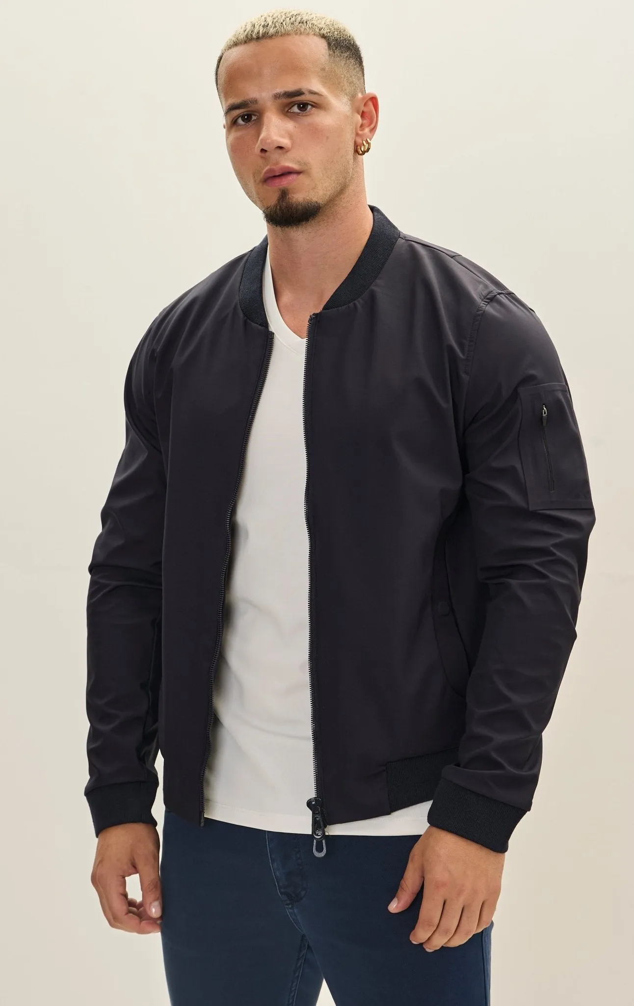 Classic Lightweight Bomber Jacket - Navy