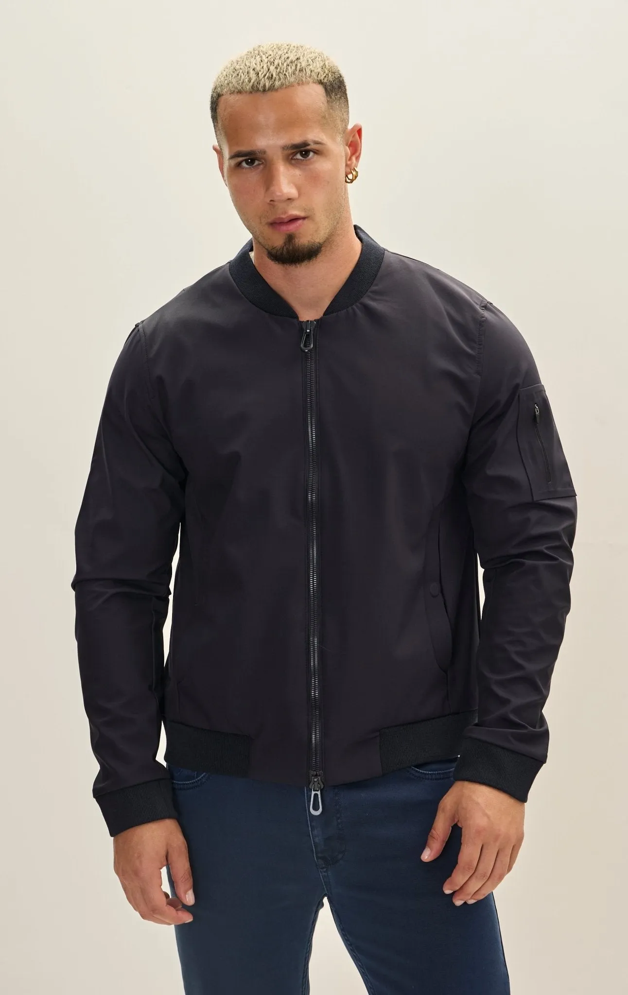 Classic Lightweight Bomber Jacket - Navy