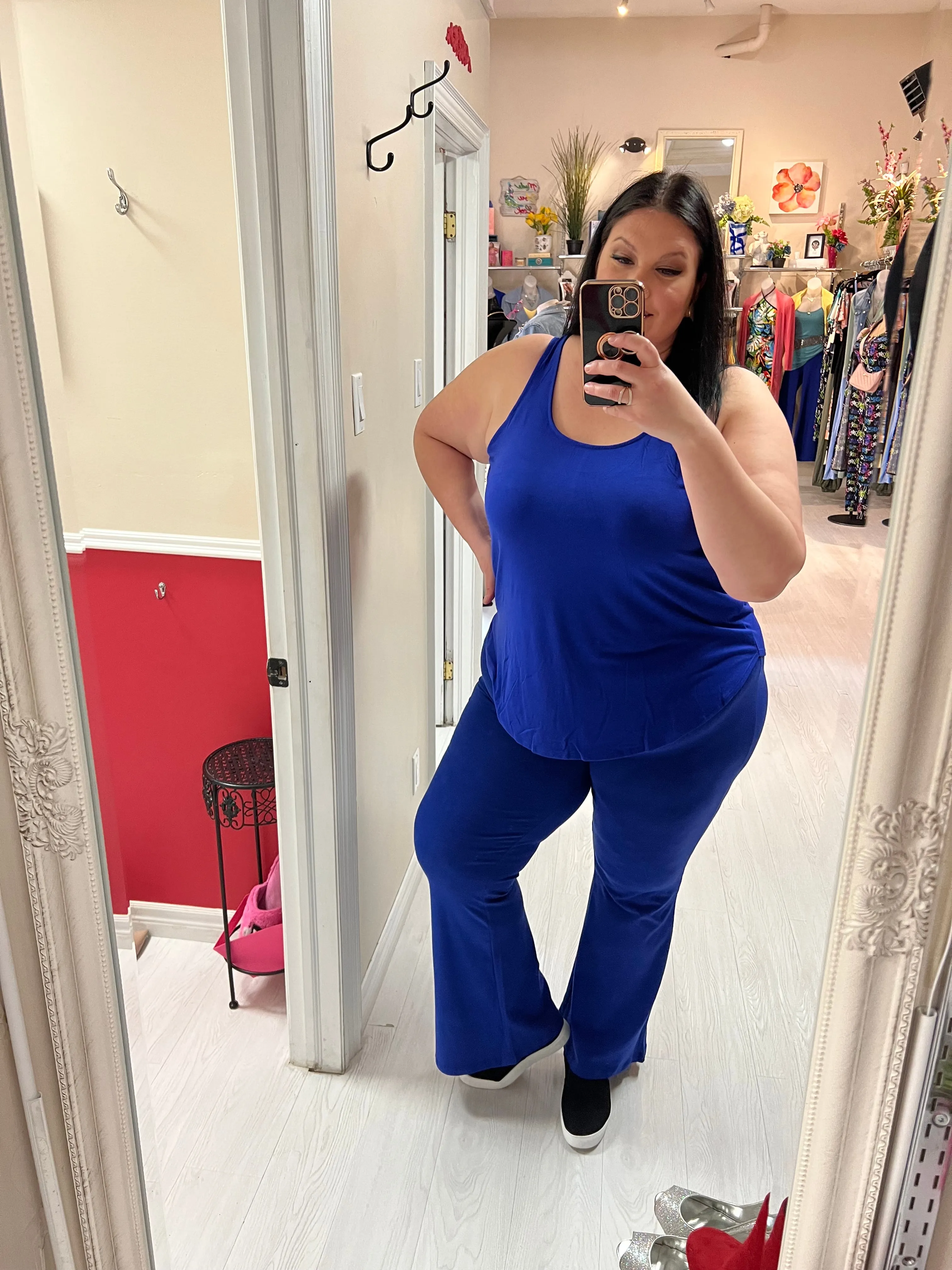 Claudia Perfect Plus Size Tank in Bright Blue