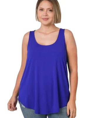 Claudia Perfect Plus Size Tank in Bright Blue