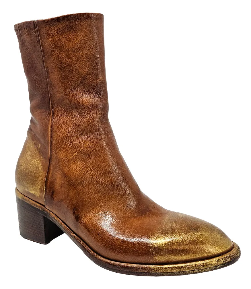 Cognac Hand Rubbed Ankle Boot