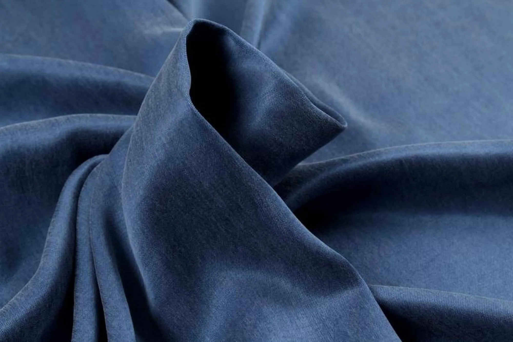 Cupro Viscose Blend Twill, Vegan Certified - AQUA ( 40 Colors)