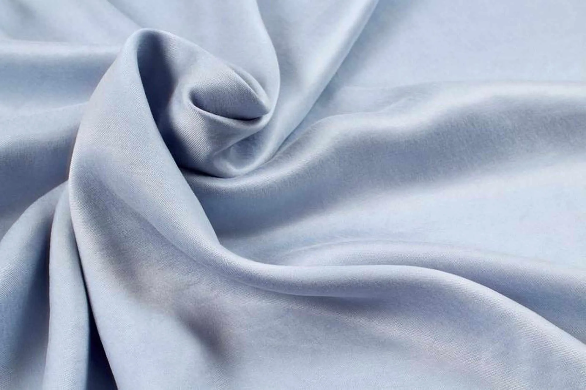 Cupro Viscose Blend Twill, Vegan Certified - AQUA ( 40 Colors)