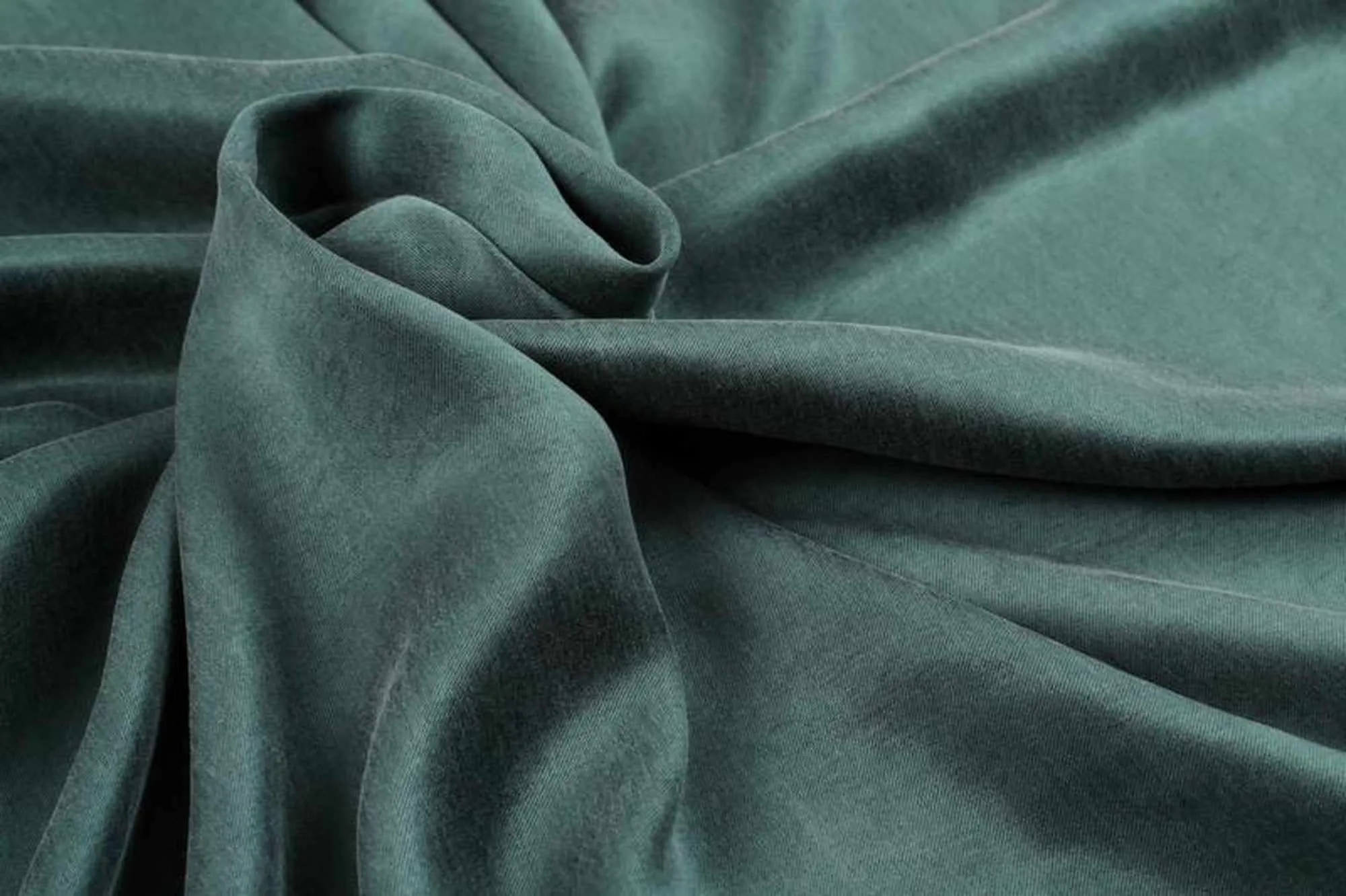 Cupro Viscose Blend Twill, Vegan Certified - AQUA ( 40 Colors)