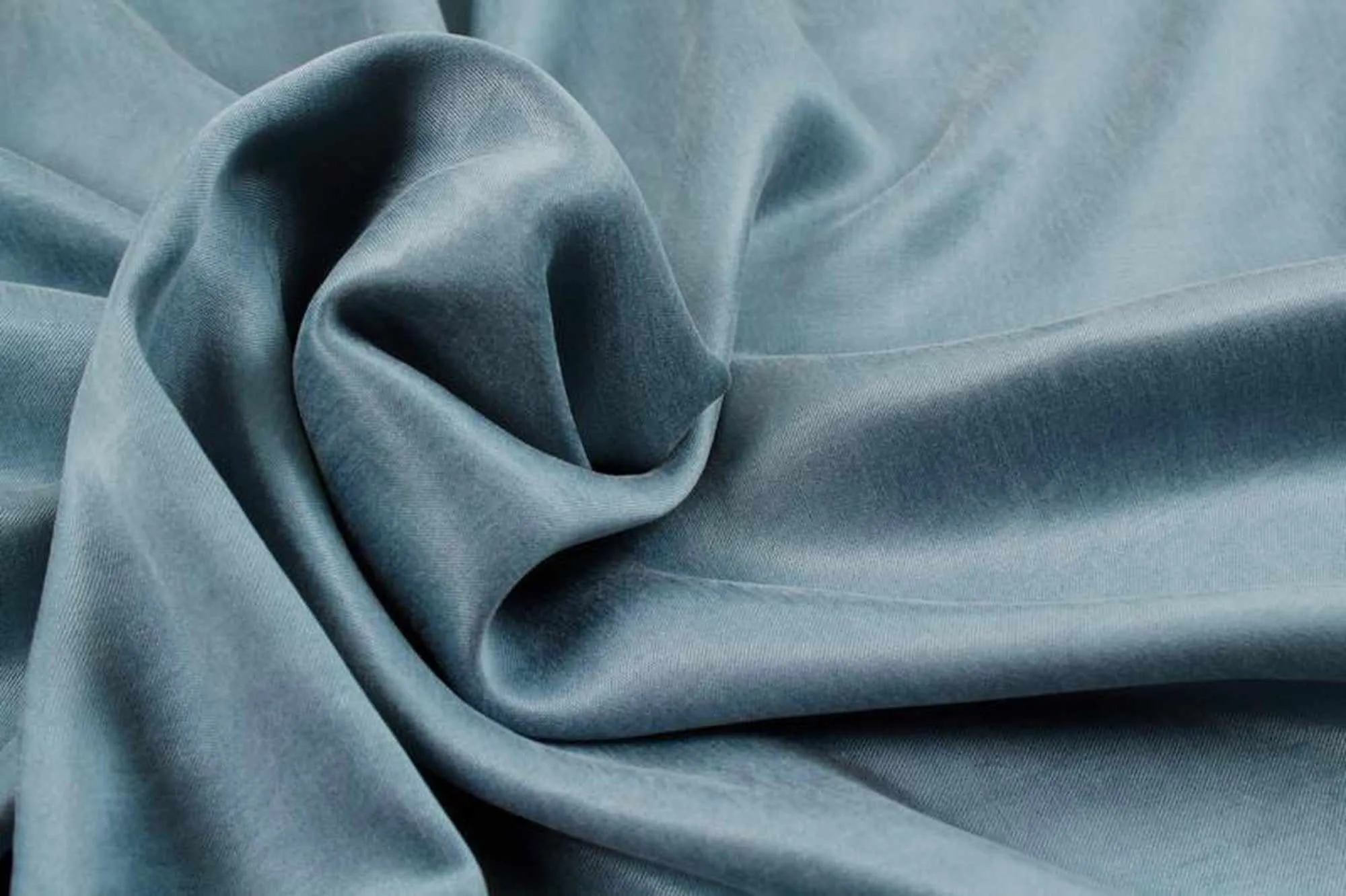 Cupro Viscose Blend Twill, Vegan Certified - AQUA ( 40 Colors)