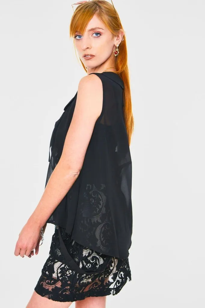 Dark Chiffon Top