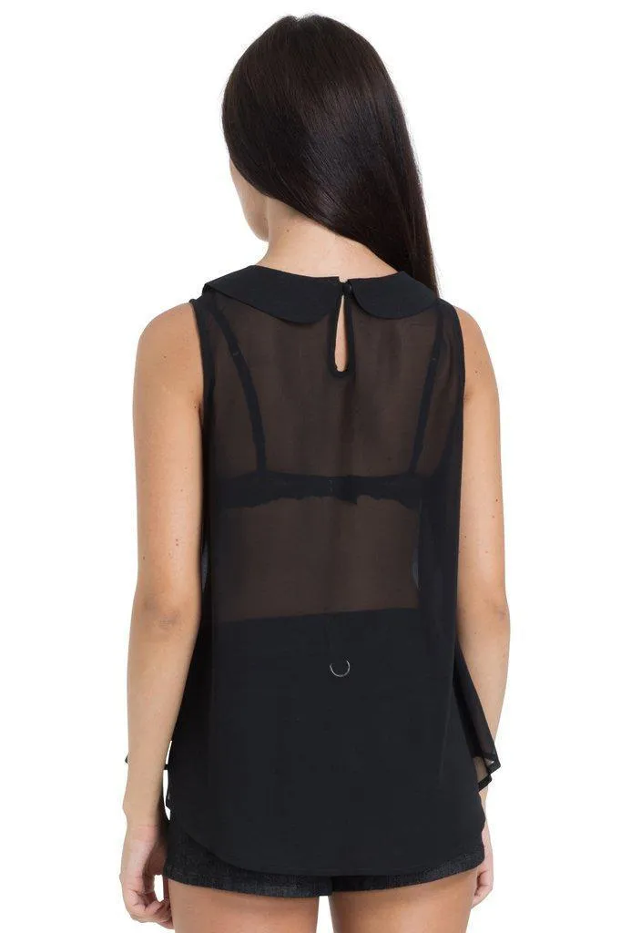 Dark Chiffon Top