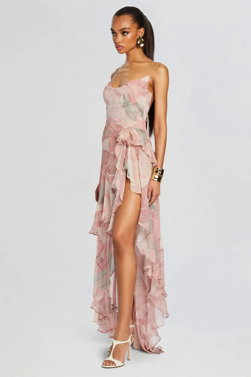 Divine Allure Floral Print Maxi Dress