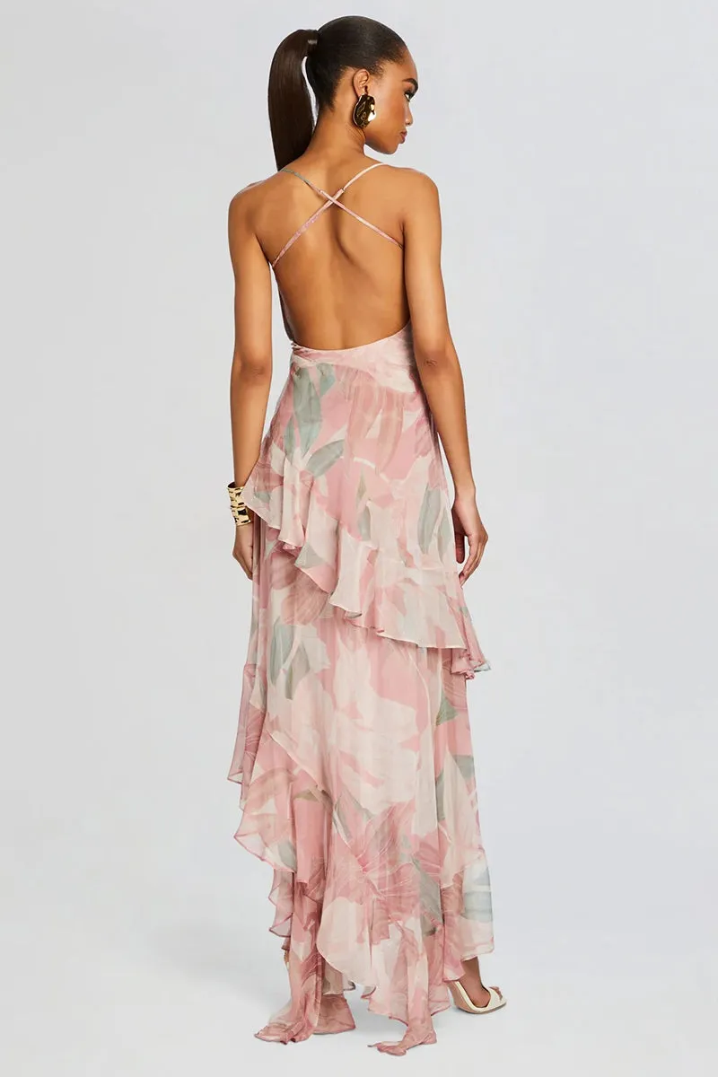 Divine Allure Floral Print Maxi Dress